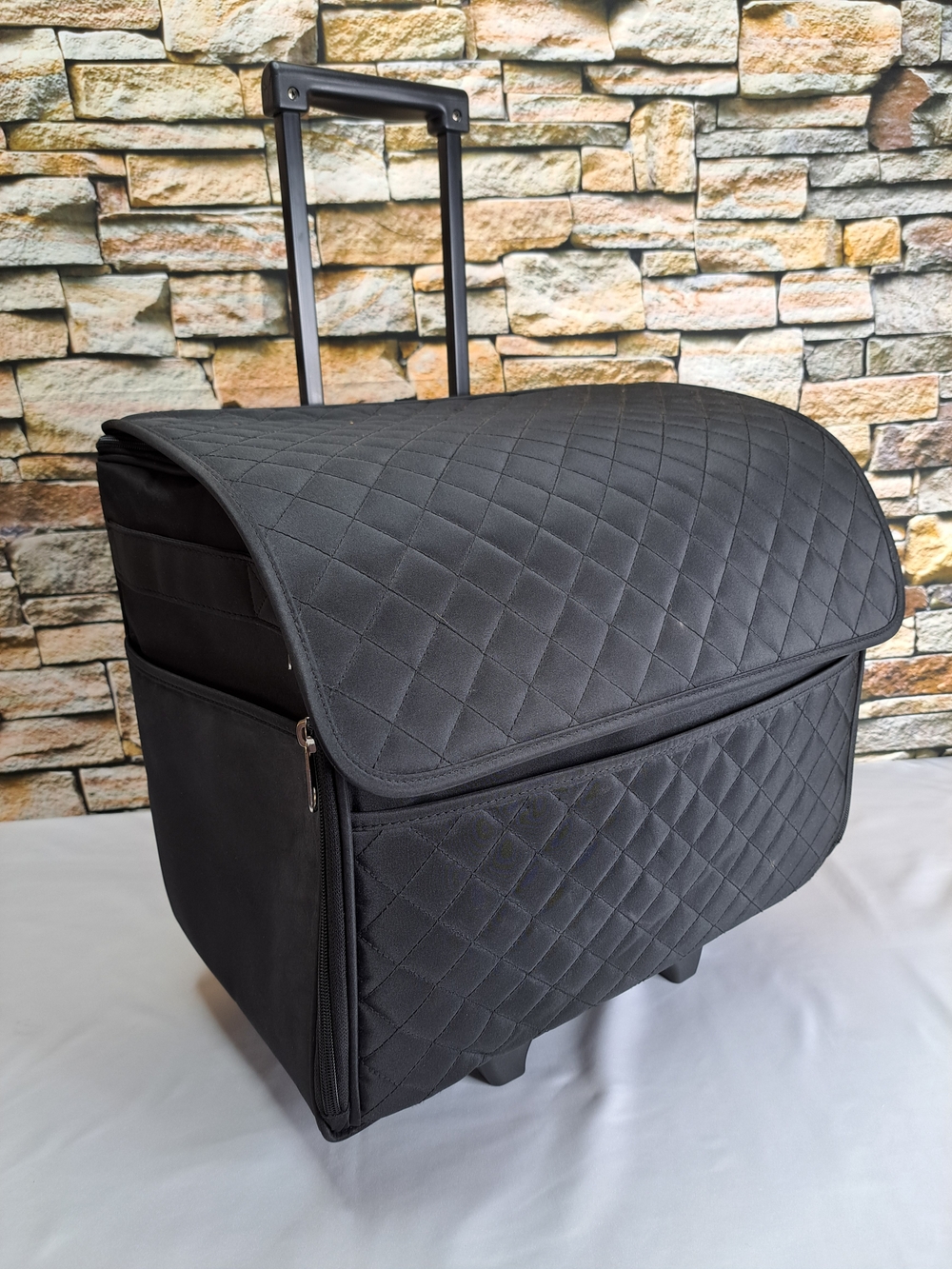'MARY' SUPREME QUILTED ROLLING STORAGE TOTE BAG/CADDY, SEWING MACHINE CASE